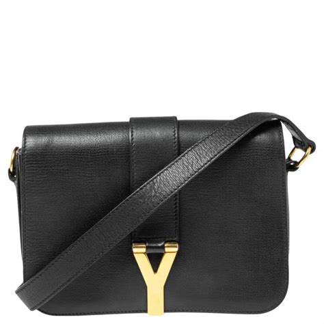 Yves Saint Laurent Black Leather Medium Chyc Flap 